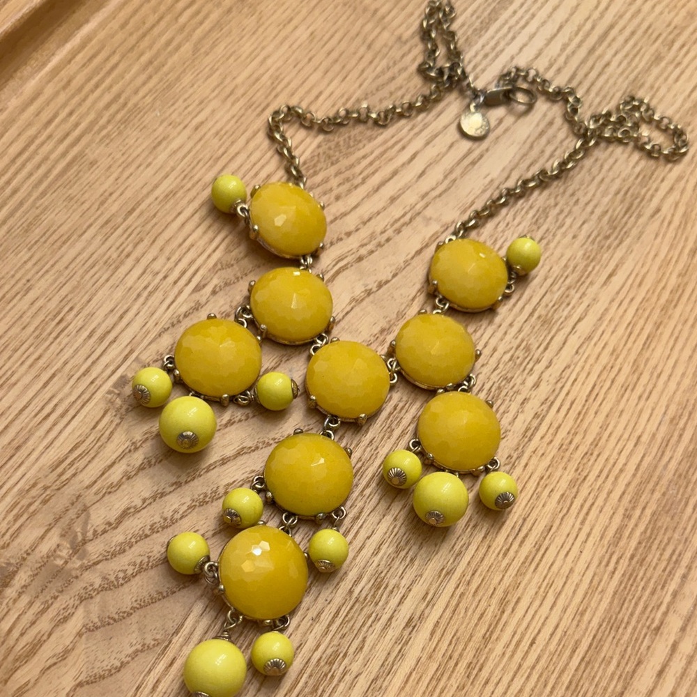 J. Crew Bright Yellow Faceted Bib Necklace